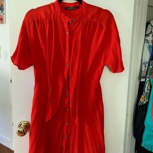 NWOT Zara Red Tie Dress